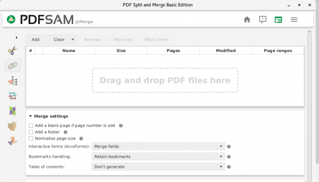 How to merge PDF files using PDFsam