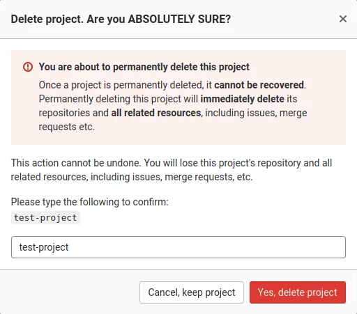 Gitlab Remove Project