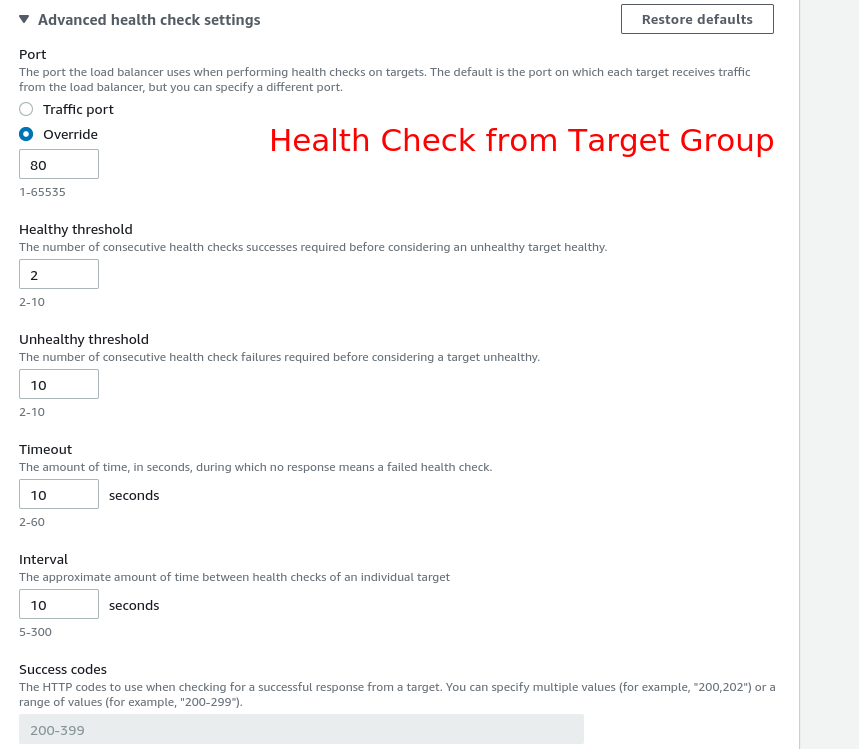Common Issues with Health Check - Target Group Attributes