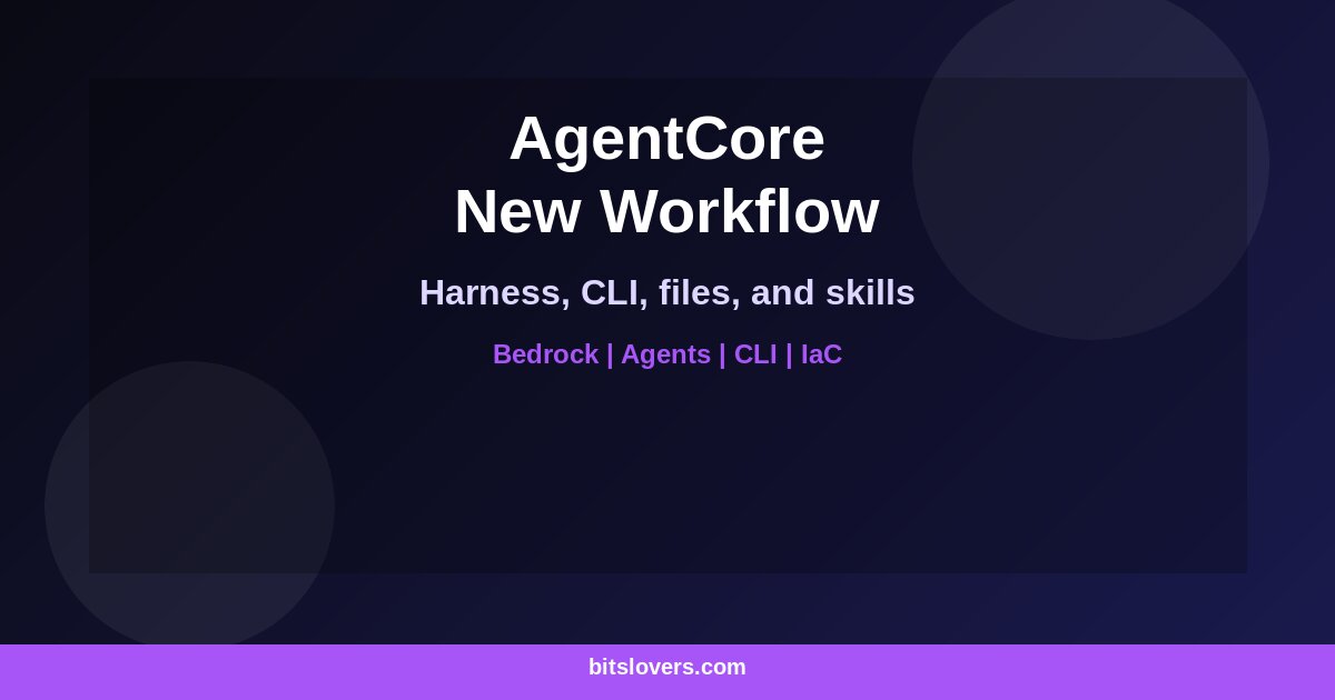 Amazon Bedrock AgentCore New Features: CLI, Harness, Persistent Files, and Coding Agent Skills