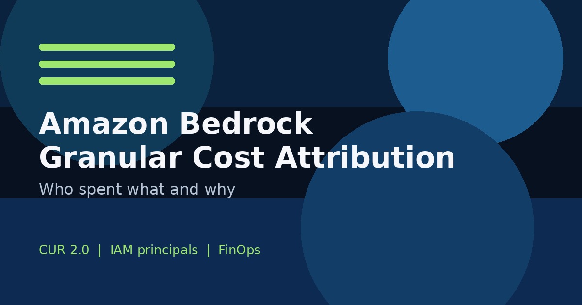 Amazon Bedrock Granular Cost Attribution: Who Spent What and Why