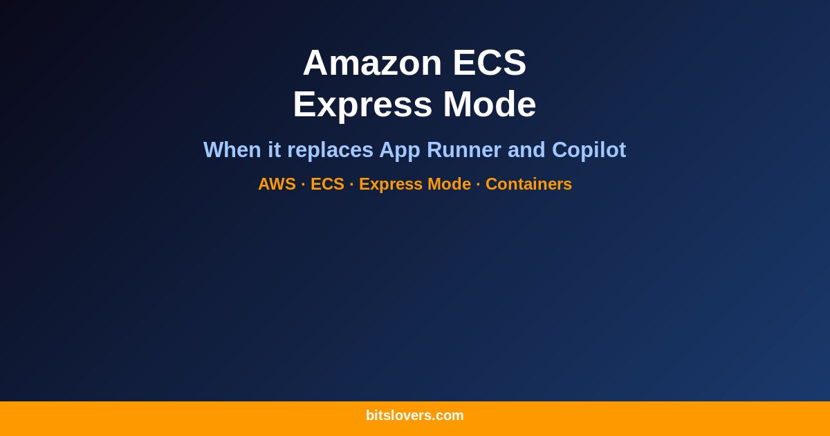 Amazon ECS Express Mode: When It Replaces App Runner, Copilot, and Elastic Beanstalk