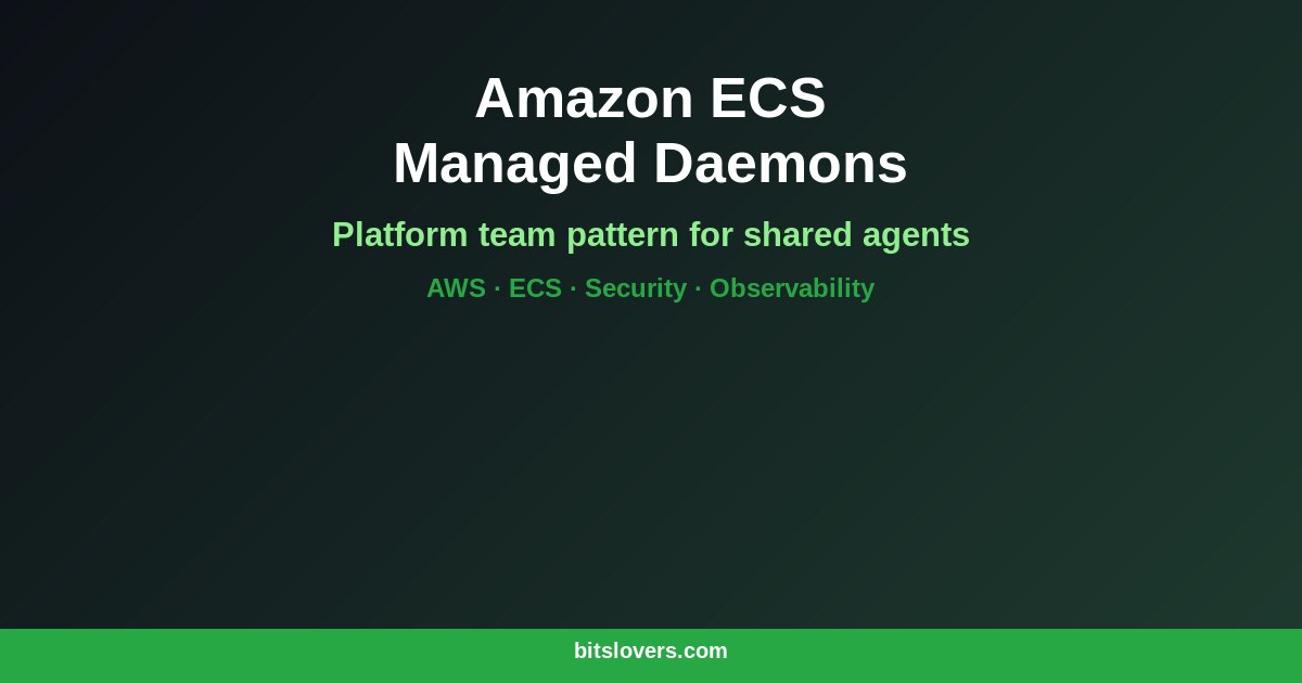 Amazon ECS Managed Daemons: Platform Team Pattern for Logging, Tracing, and Security Agents
