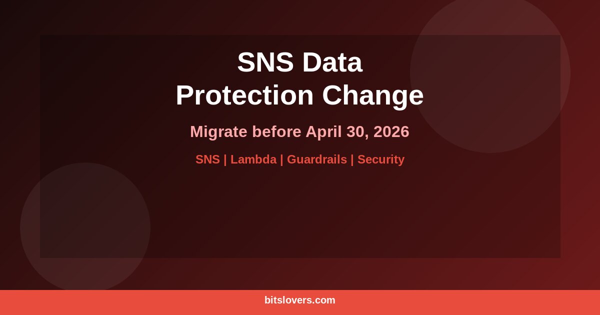 Amazon SNS Message Data Protection Availability Change: Migration Options Before April 30, 2026