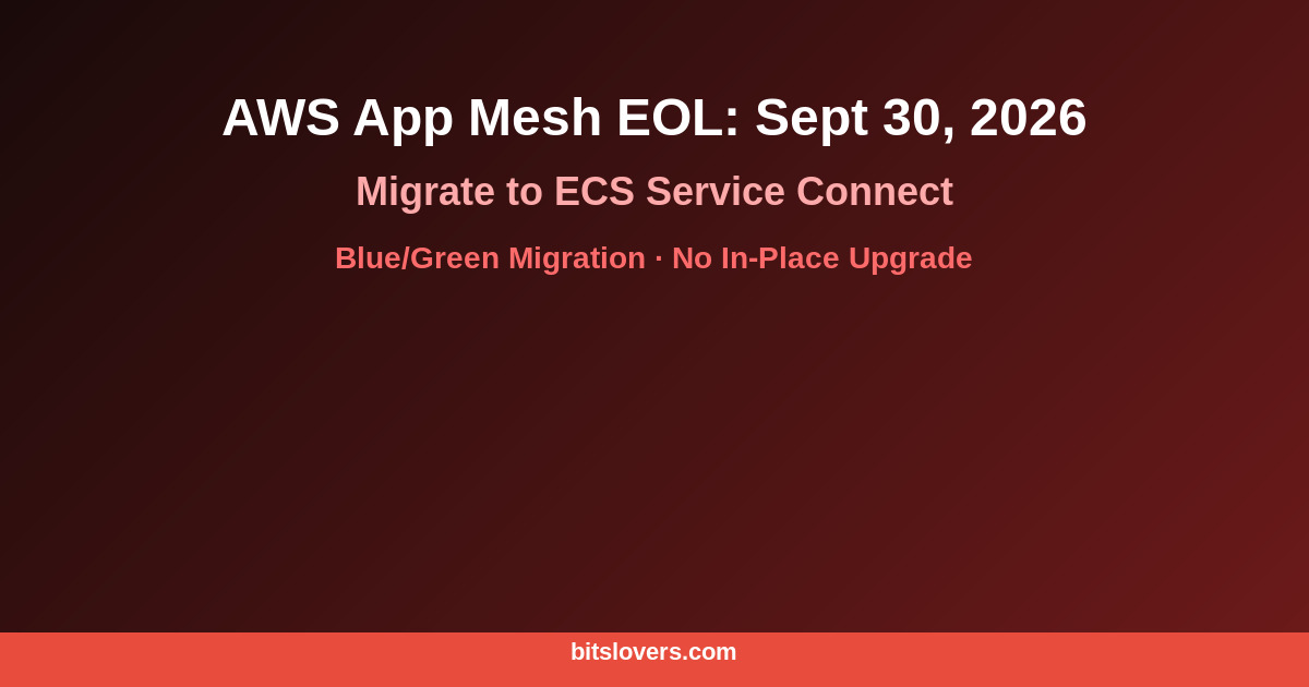 AWS App Mesh Is Dead on September 30, 2026 — Your ECS Service Connect Migration Guide