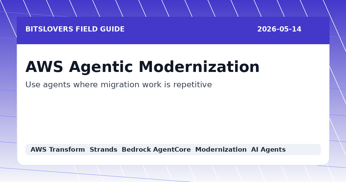 Agentic App Modernization on AWS: Strands, Transform Custom, and Bedrock AgentCore
