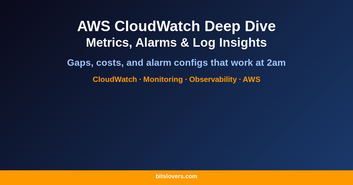 AWS CloudWatch Deep Dive: Metrics, Alarms, and Logs Insights