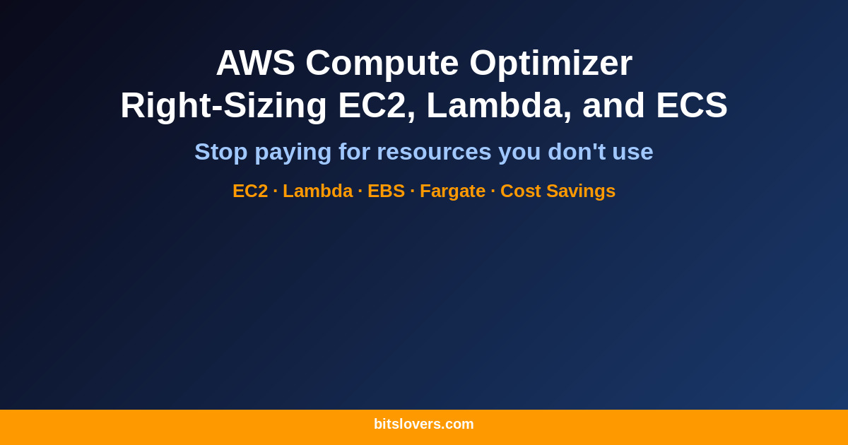 AWS Compute Optimizer: Right-Sizing EC2, Lambda, and ECS Automatically