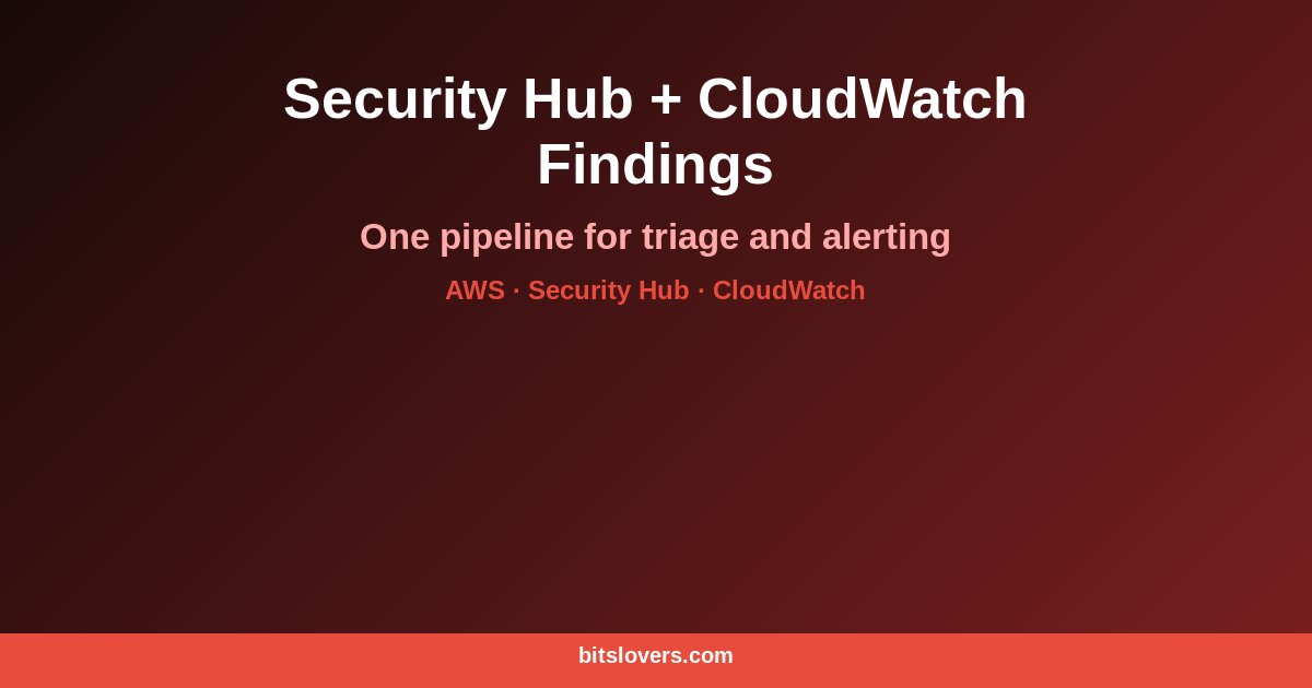 AWS Security Hub and CloudWatch Findings: One Security Operations Pipeline
