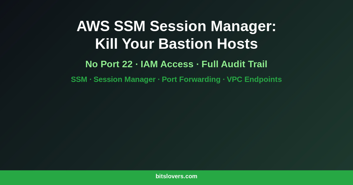 AWS SSM Session Manager: Kill Your Bastion Hosts