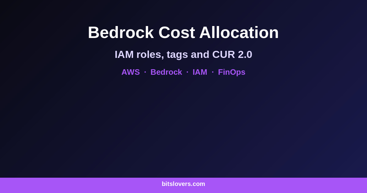 Amazon Bedrock Cost Allocation by IAM User and Role