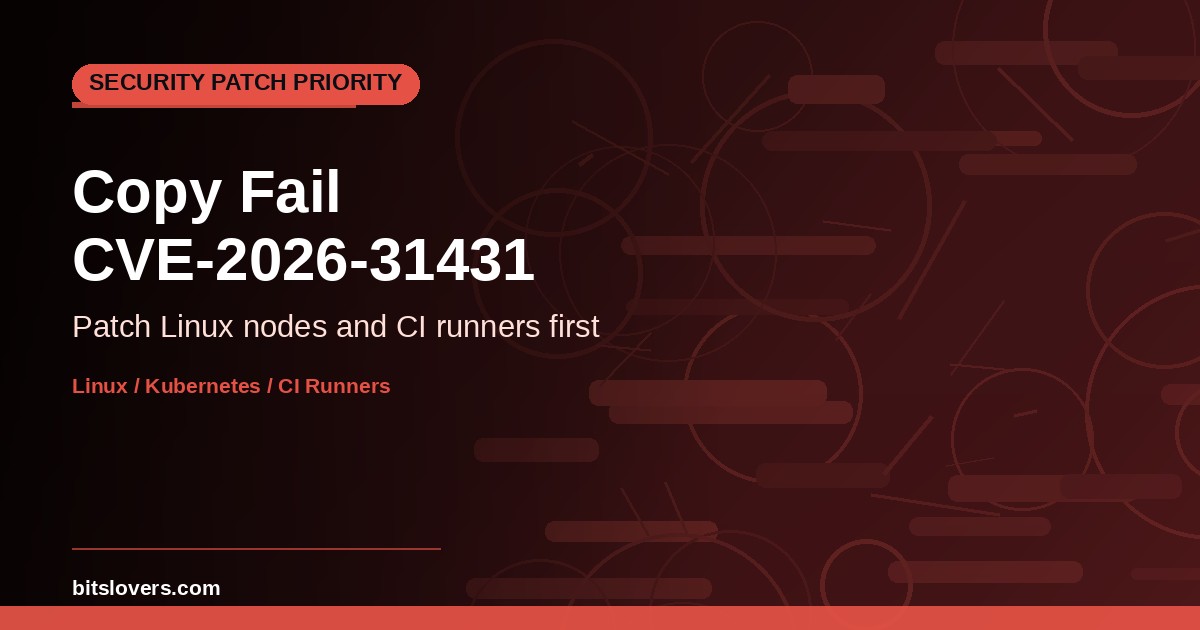 Copy Fail CVE-2026-31431: Patch Linux, Kubernetes Nodes, and CI Runners First