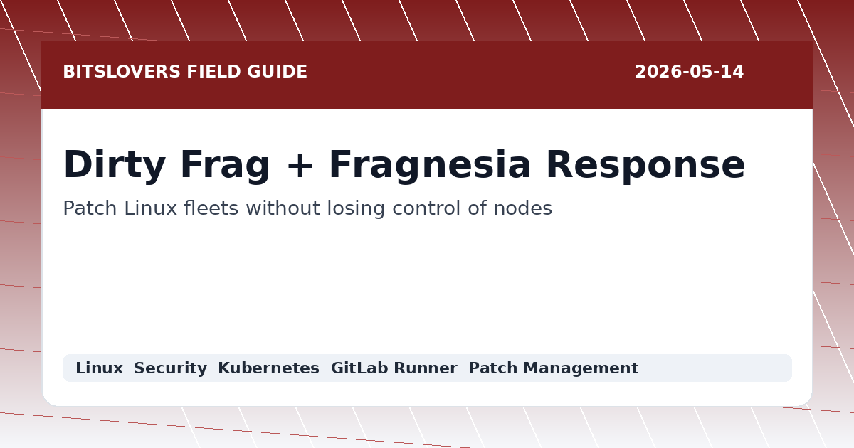 Dirty Frag and Fragnesia: Linux LPE Response Plan for Cloud Fleets
