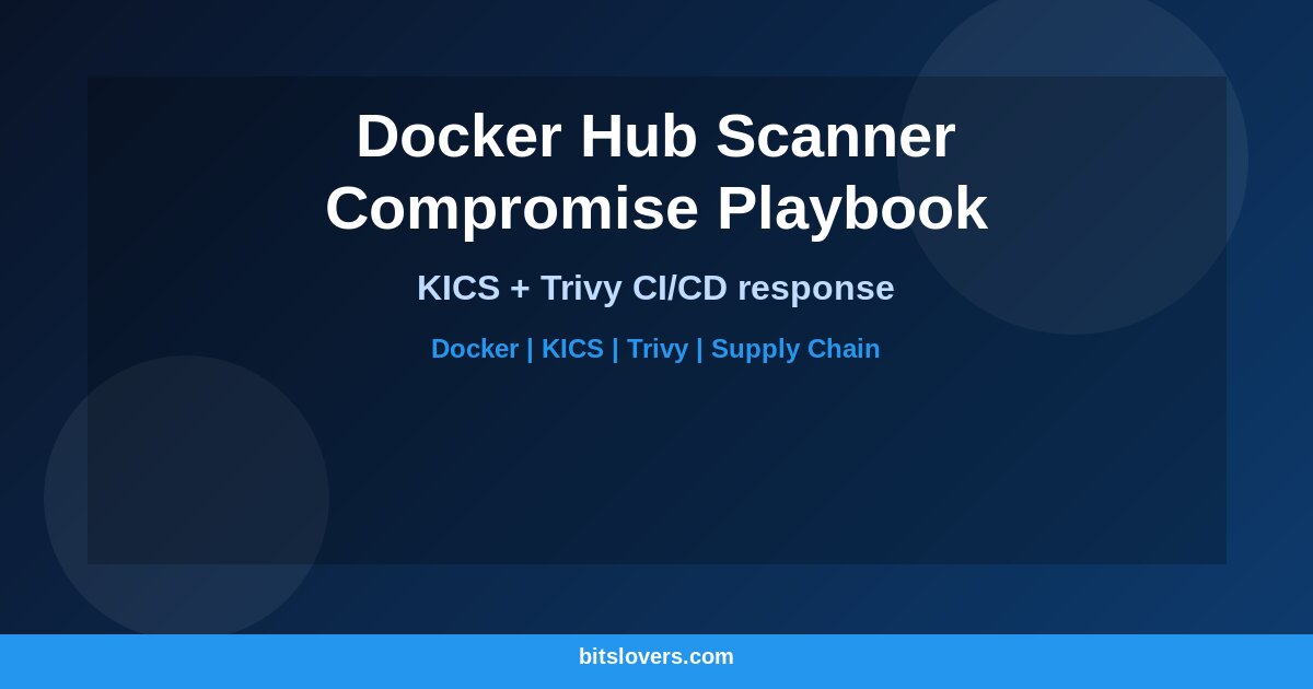 Docker Hub KICS and Trivy Compromise: CI/CD Supply-Chain Response Playbook