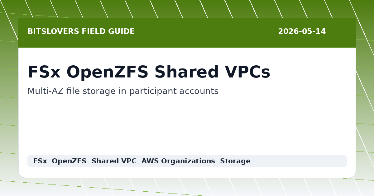 FSx for OpenZFS Multi-AZ in Shared VPCs: AWS Organizations Storage Pattern