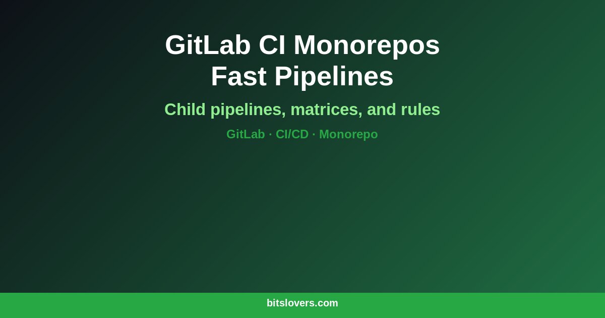 GitLab CI Monorepos: Child Pipelines, Matrix Jobs, and Faster Builds