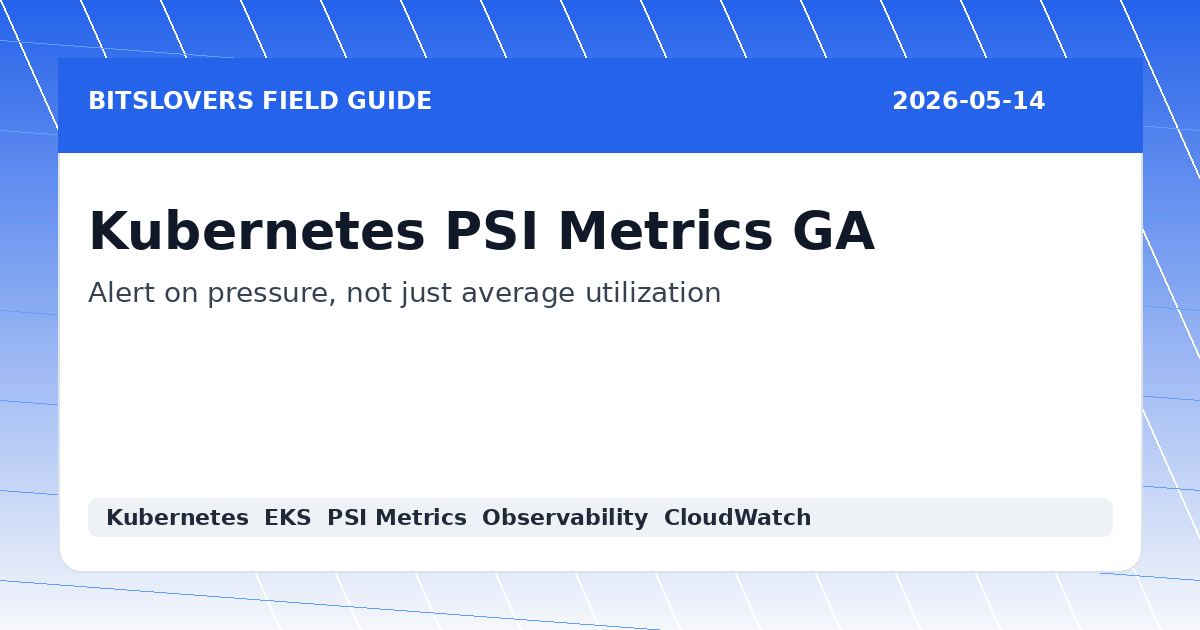 Kubernetes PSI Metrics GA: Pressure-Based Alerts for EKS Operators