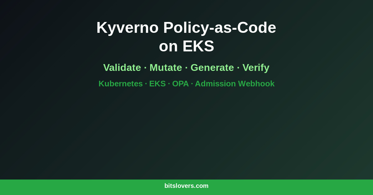 Kyverno Policy-as-Code on EKS: Validate, Mutate, Generate